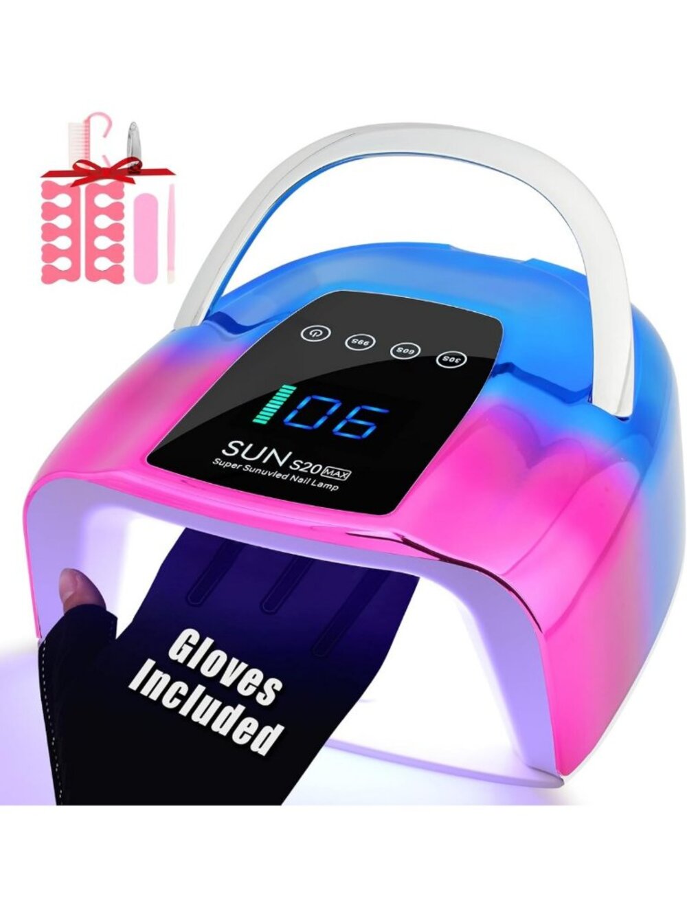 Cordless 128W UV LED Nail Lamp - Fast Curing Gel Light, Rechargeable & Portable